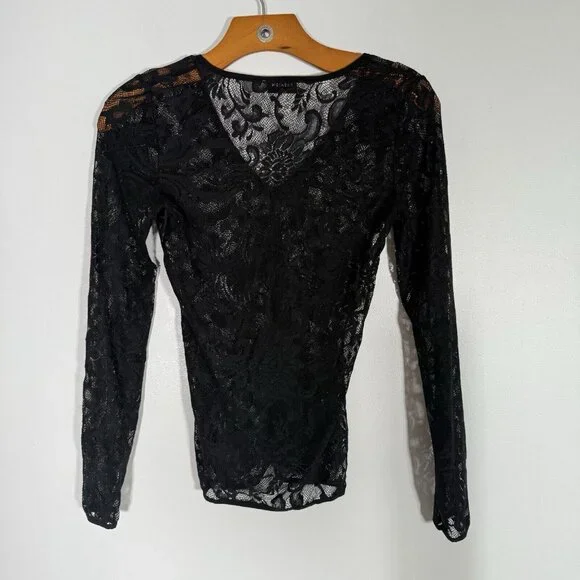 Atitzia Babaton Mesh Long Sleeve Top Corporate Goth Whimsigoth Feminine Lace XS - Picture 2 of 11